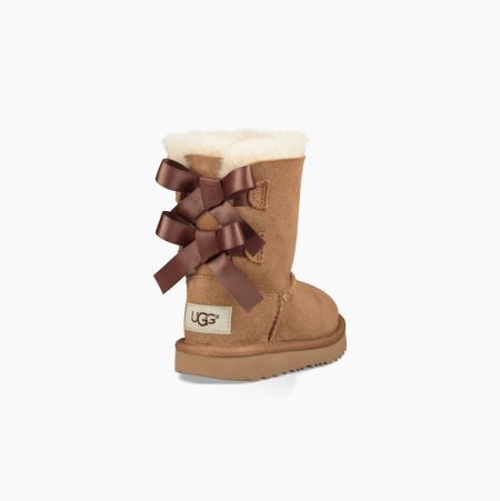 UGG Bailey Bow II Brown Boots for Kids (NEDH62835)